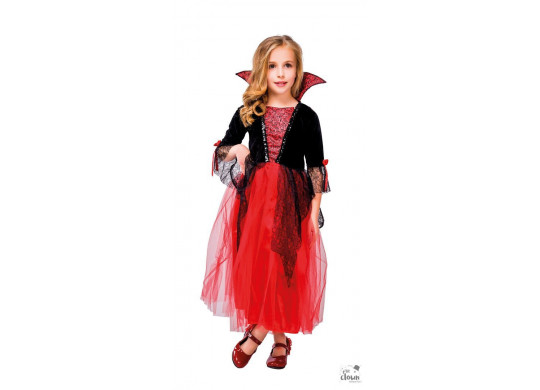 Déguisement comtesse rouge et noire fille Halloween, Taille 8 à 10 ans