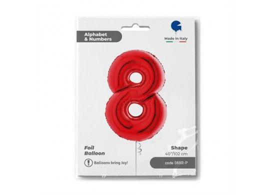 Ballon aluminium 8 rouge