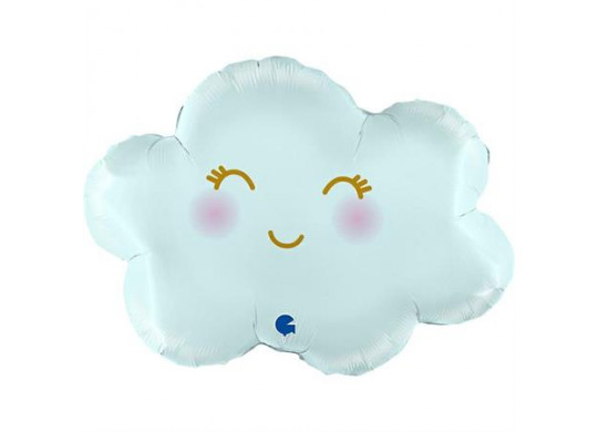 Ballon aluminium forme nuage bleu