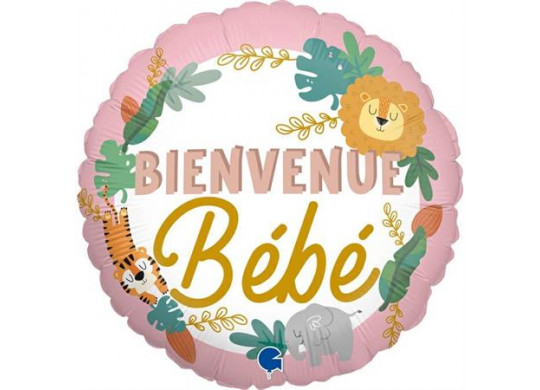 Ballon aluminium rond bienvenue bebe fille