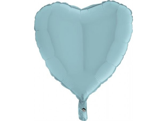 Ballon aluminium coeur bleu pastel