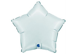 Ballon aluminium étoile bleu pastel mat