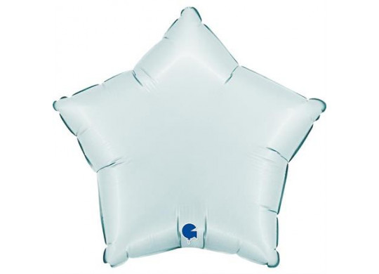 Ballon aluminium étoile bleu pastel mat