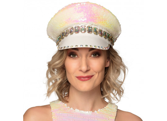 Casquette Sandy sequins blanc