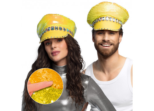 Casquette Sandy sequins jaune