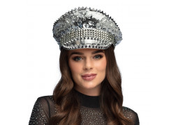 Casquette glam argent