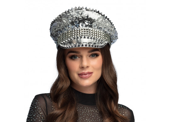 Casquette glam argent