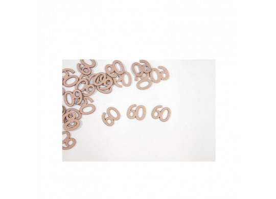 Confettis de table 60 bois rose gold