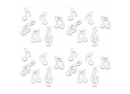 Confettis de table note de musique bois blanc x24