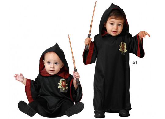 Costume baby magicien bordeaux/noir