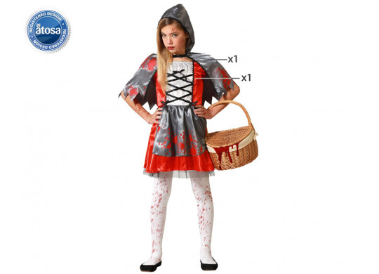 Costume enfant chaperon rouge de l'horreur