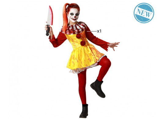 Costume enfant clown jaune/rouge