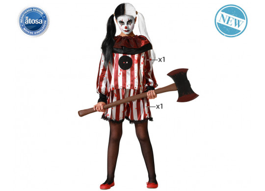 Costume enfant clown rouge/blanc