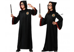 Costume enfant robe magicien noir/bordeaux