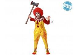 Costume enfant clown jaune/rouge