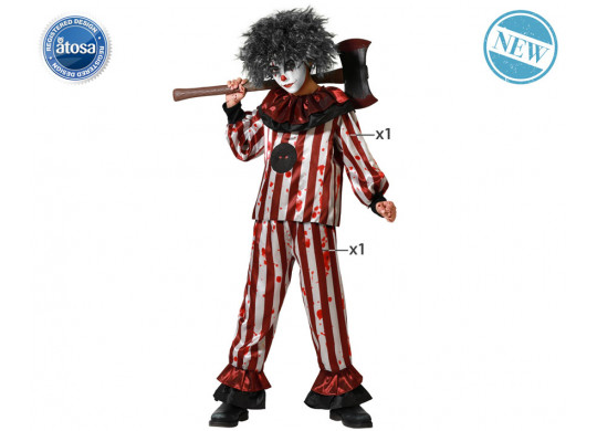 Costume enfant clown rouge/blanc