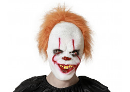 Masque adulte souple clown cheveux orange