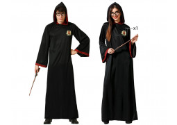 Costume mixte robe magicien bordeaux/noir