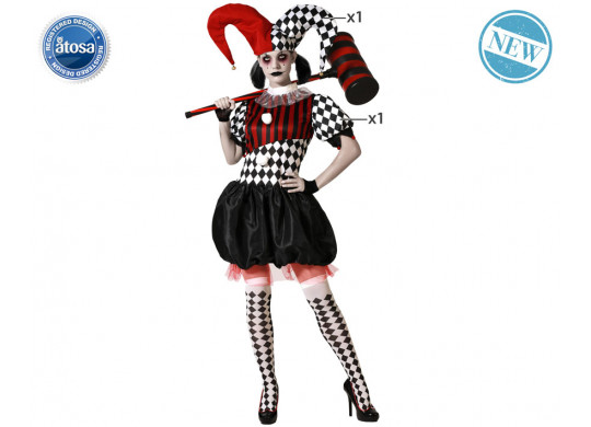 Costume femme arlequin d'Halloween