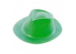 Chapeau plastique borsalino pailleté vert fluo