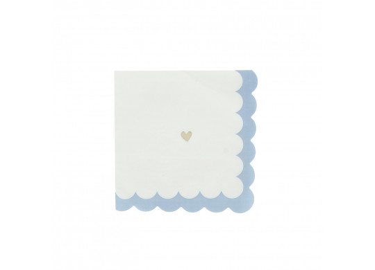 Serviettes bapteme bleu x16