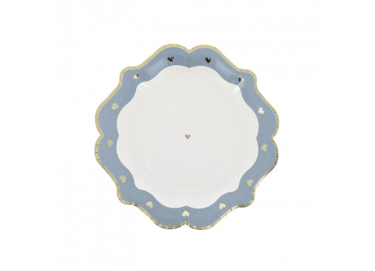 Assiettes GM bapteme bleu x8