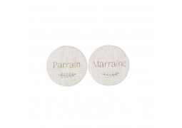 Badges parrain/marraine communion lin x2