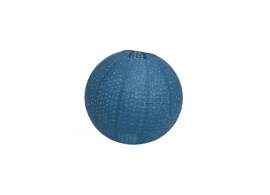 Lampion papier ajourée bleu denim