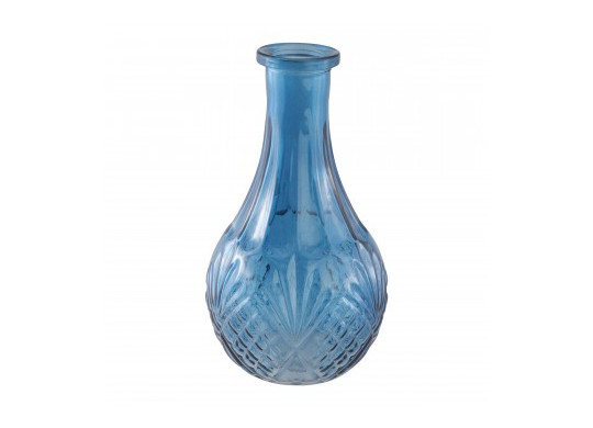 Vase verre Catherine bleu denim