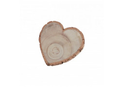 Rondin bois coeur 19x3cms