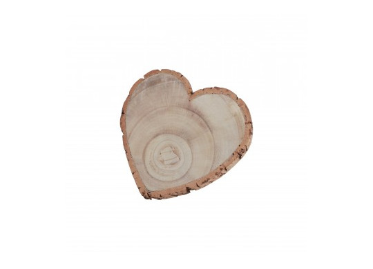 Rondin bois coeur 19x3cms