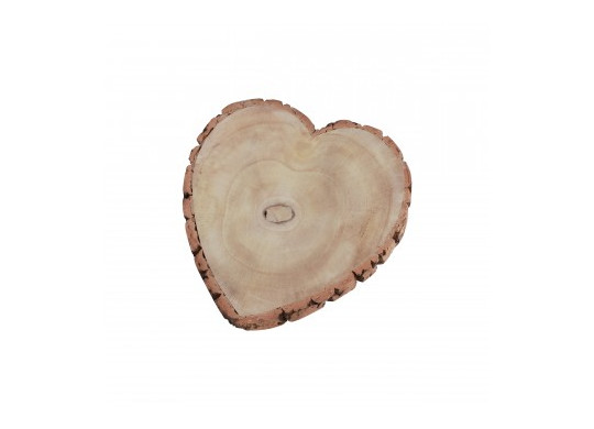 Rondin bois coeur 23x3cms