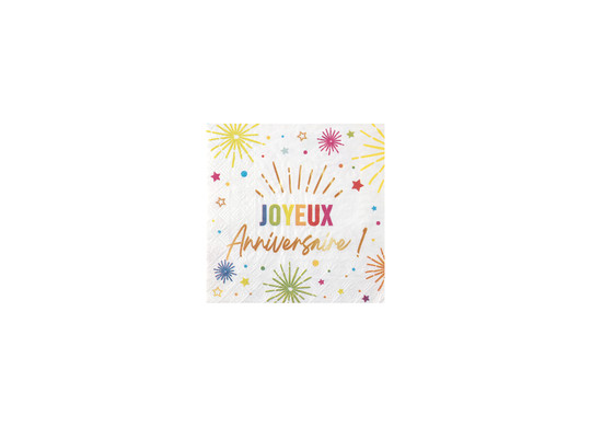 Serviettes anniversaire festicolor blanc x12